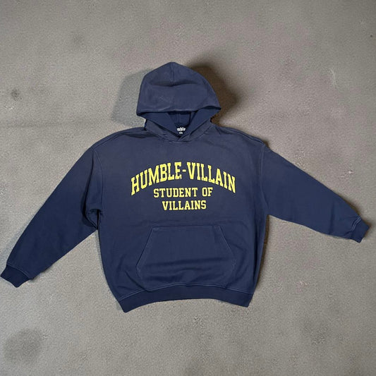 Navy Blue Sunwashed Distressed Hoodie
